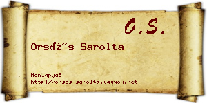 Orsós Sarolta névjegykártya